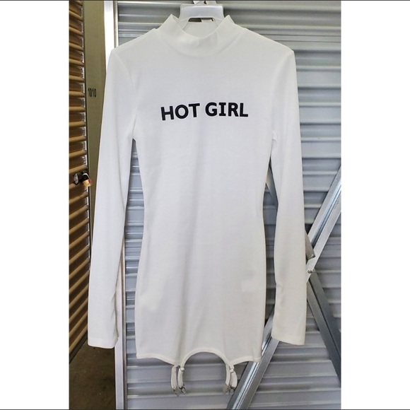 “Hot Girl” Suspender Slit Knit Sweater Dress - Picture 2 of 4